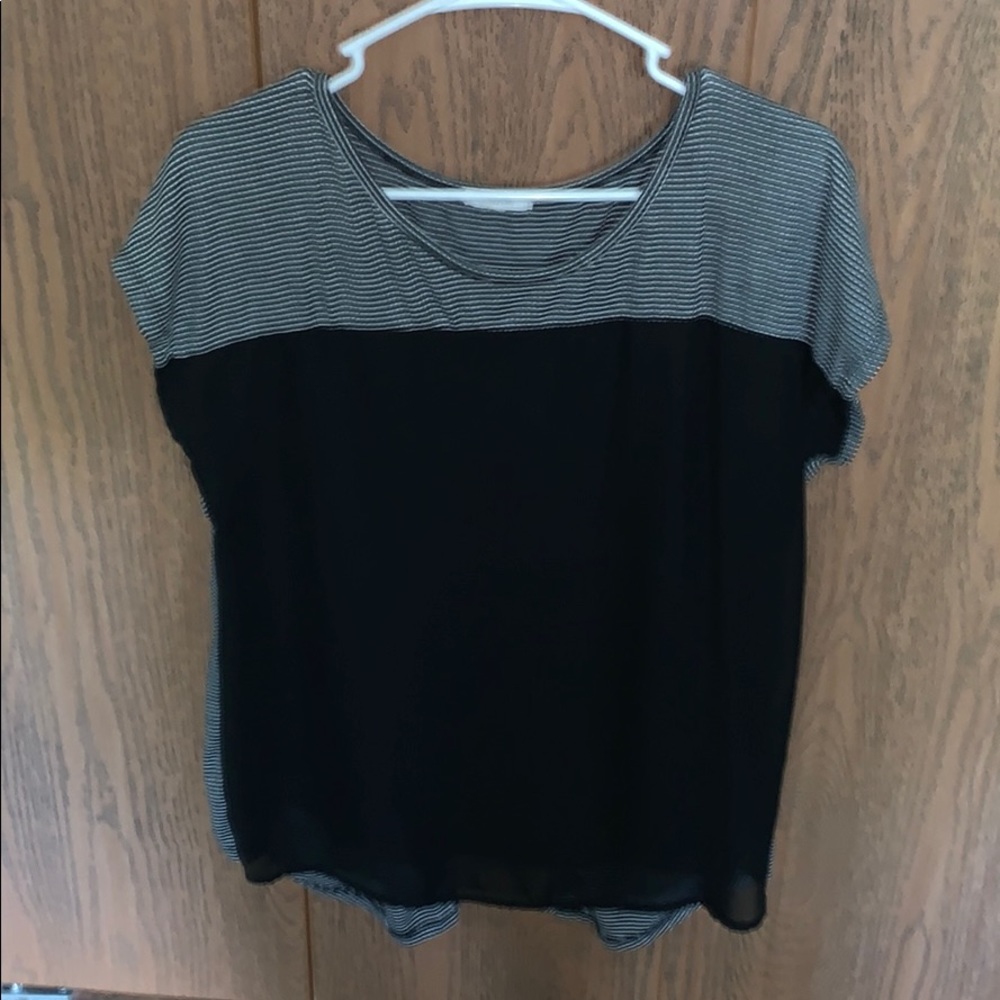 Black back button down